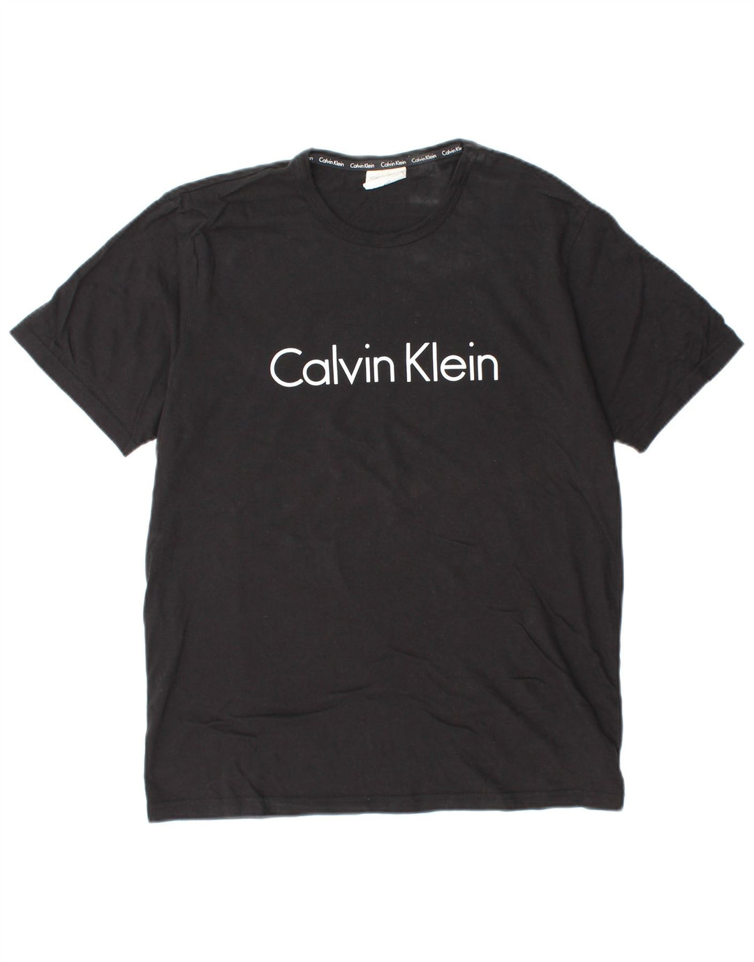 Tricou grafic pentru bărbați CALVIN KLEIN Top mediu din bumbac negru