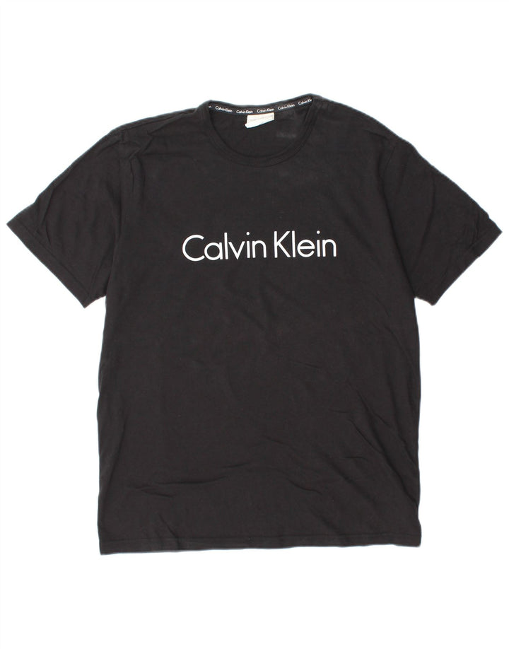Tricou grafic pentru bărbați CALVIN KLEIN Top mediu din bumbac negru