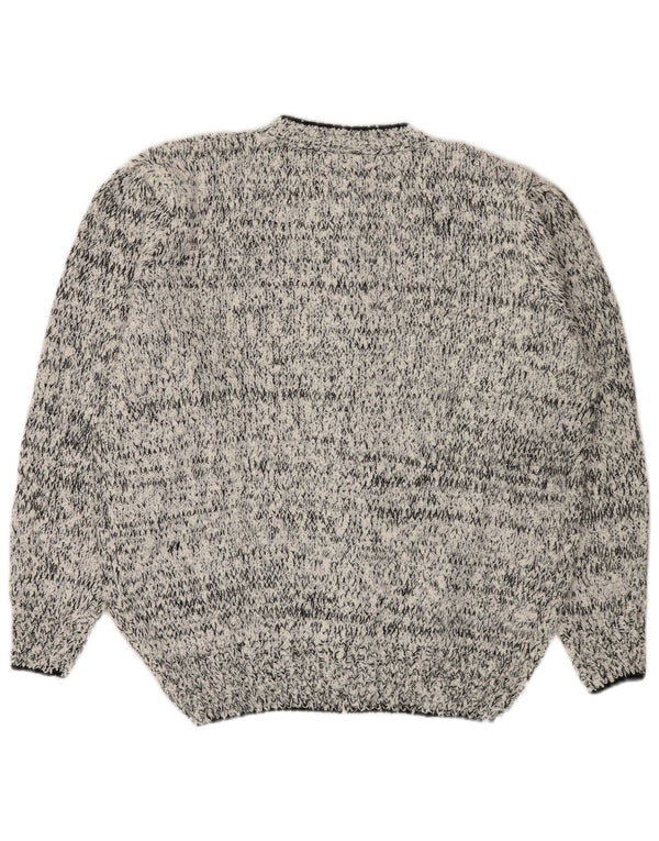 Pulover cardigan supradimensionat pentru femei VINTAGE IT 50 XL gri, floral, poliacrilic