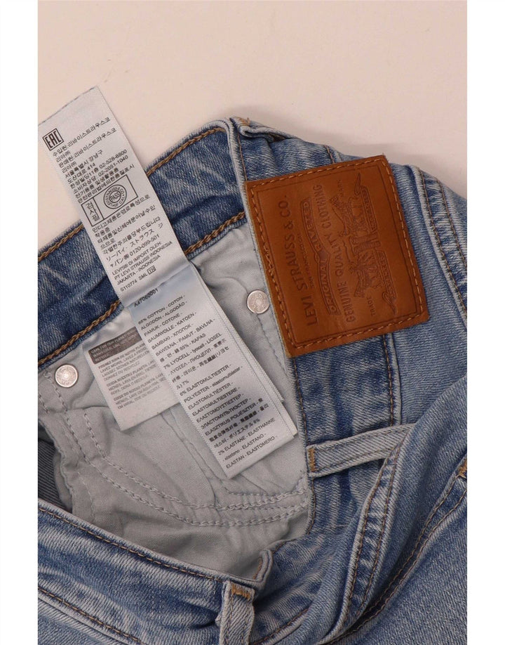 Blugi Levi's pentru femei 725, cu talie înaltă, L24 L28, bumbac albastru
