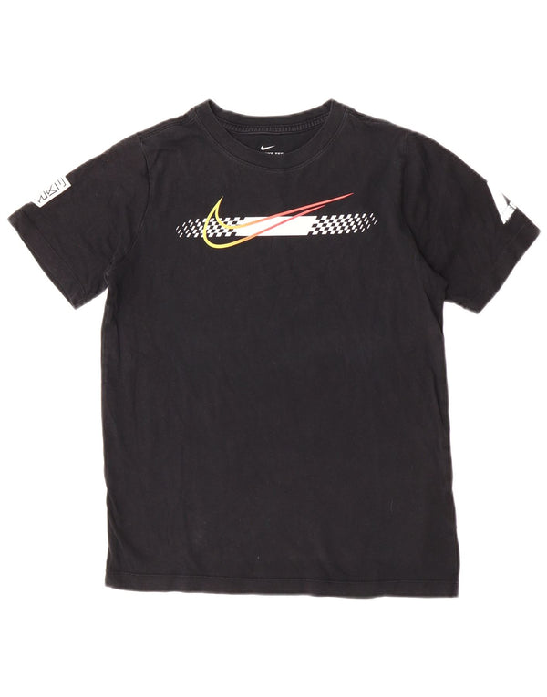 Tricou grafic Nike pentru băieți Top 11-12 ani bumbac negru