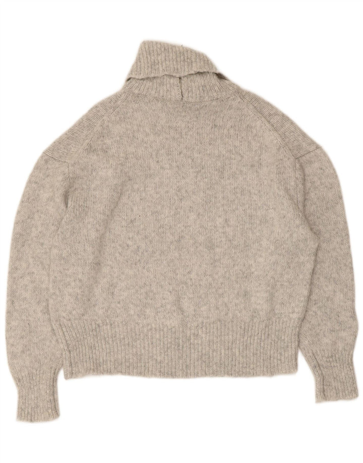 Pulover supradimensionat pentru femei Zara, cu gât rulat, UK 10, mic, gri acrilic