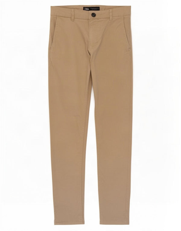 Pantaloni chino slim pentru bărbați Zara EU 38 Mici L30 L30 Bej