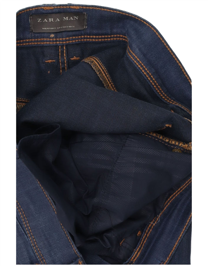 Blugi slim pentru bărbați Zara EU 42 Large W32 L31 Bleumarin