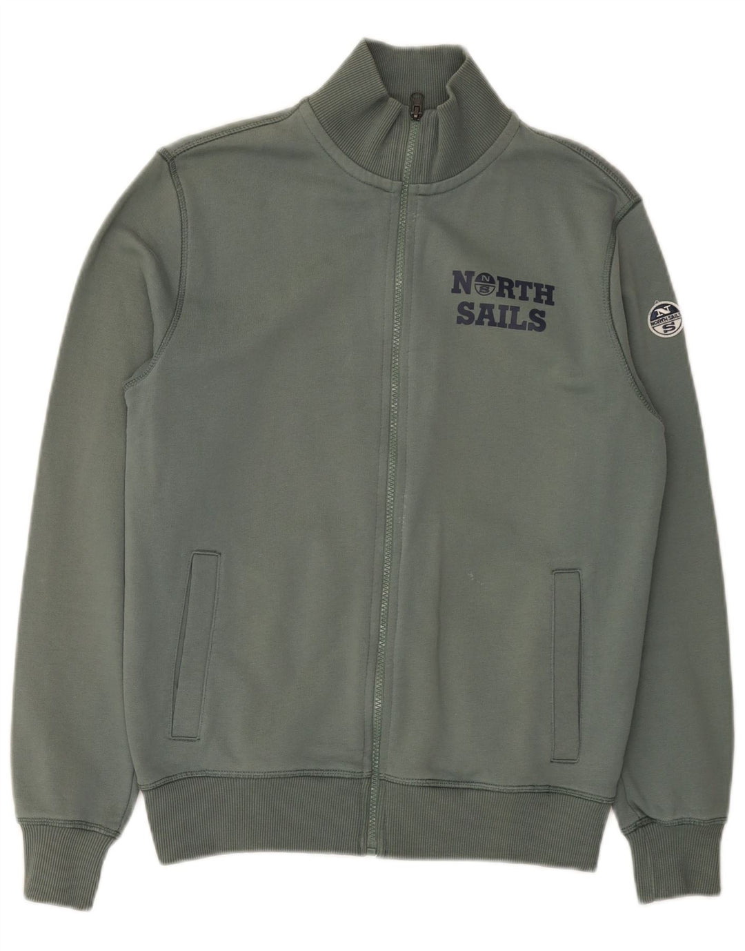Jachetă de trening cu grafică North Sails pentru bărbați, bumbac verde 2XS