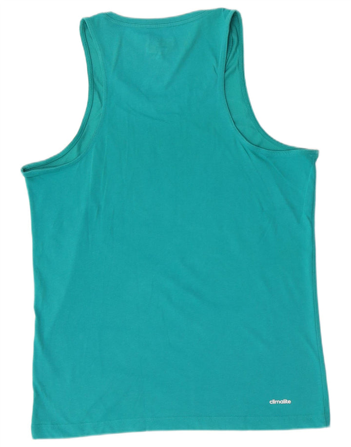 Adidas Climalite Graphic Vest Top din bumbac mediu turcoaz