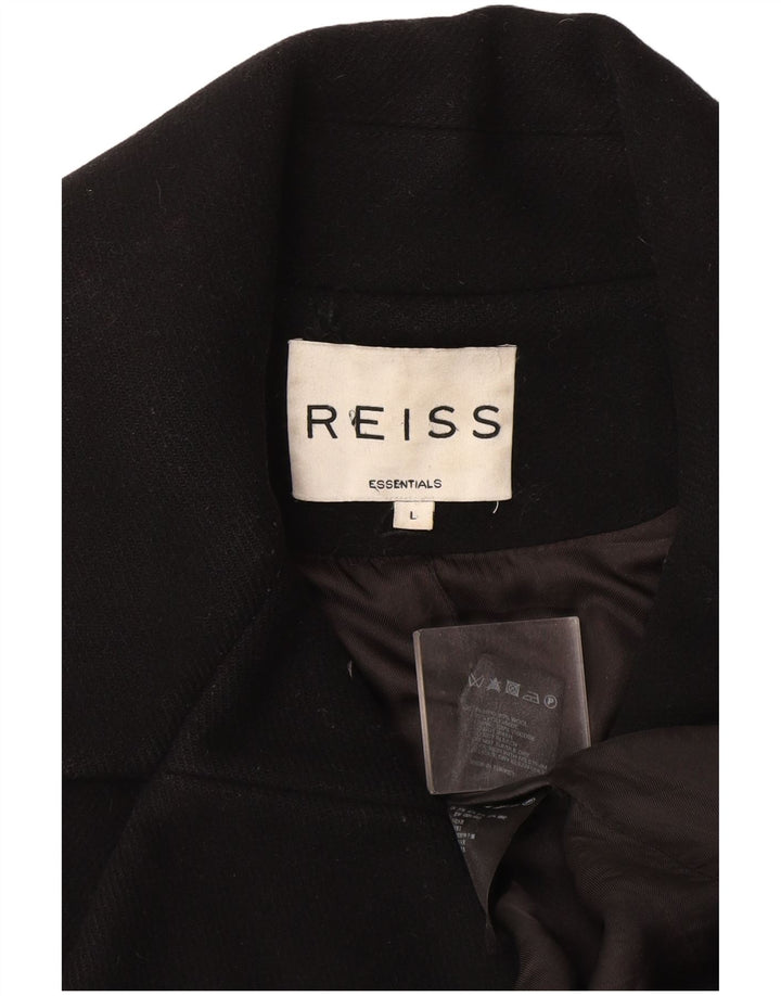Palton pentru femei Reiss UK 14, lână mare, neagră