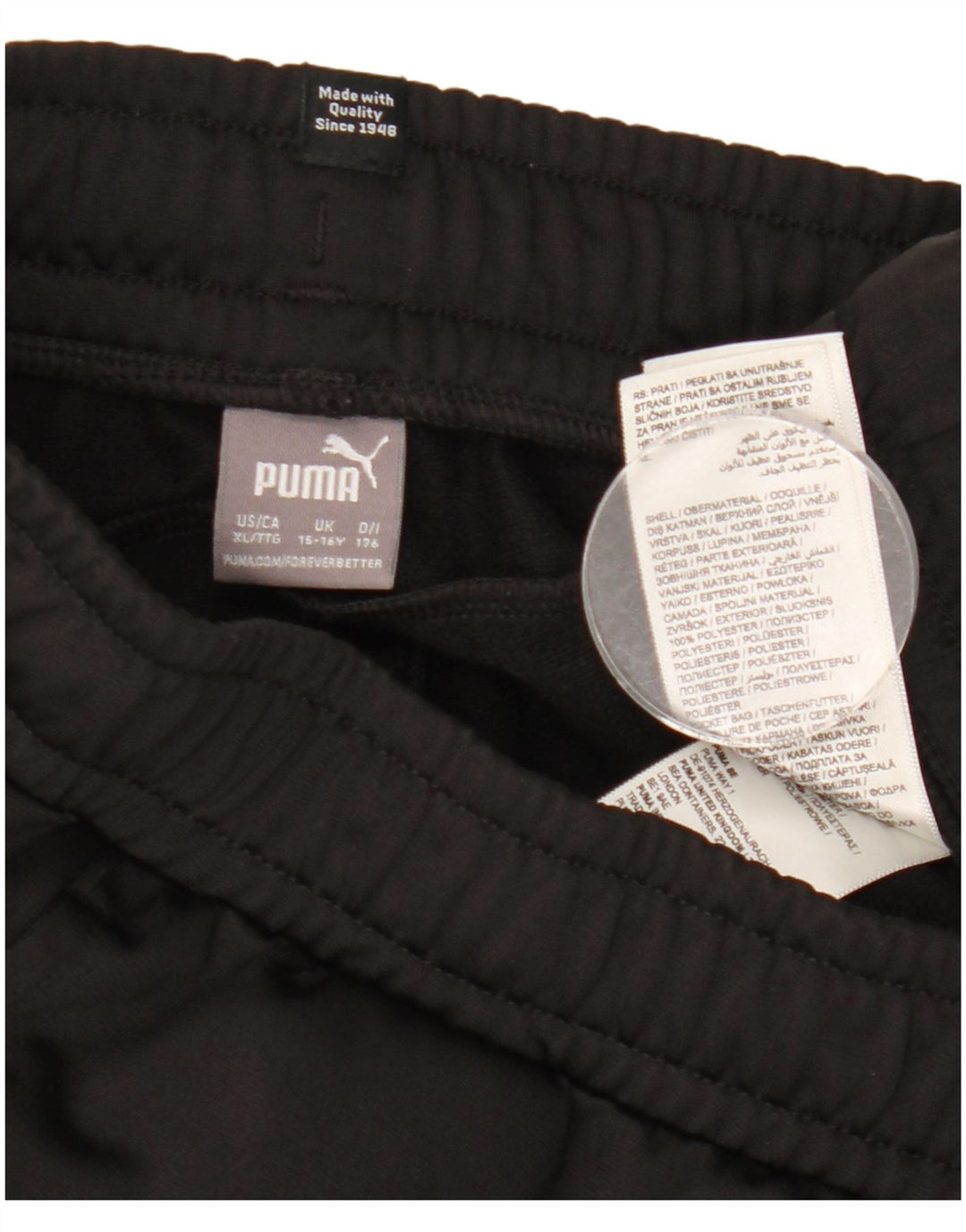 Puma Băieți Pantaloni Trening Pantaloni Joggeri 15-16 Ani Poliester Negru