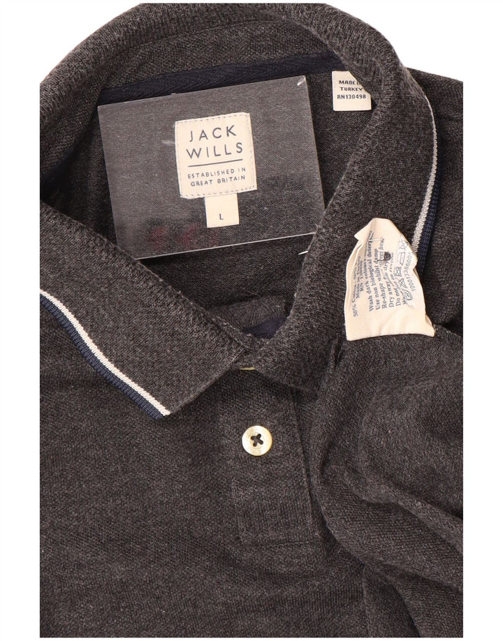 JACK WILLS Tricou polo pentru bărbați, bumbac gri mare