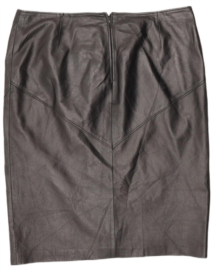 Fusta din piele vintage pentru femei W42 3XL negru
