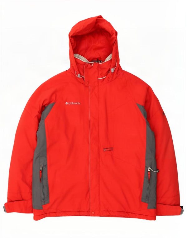 Jachetă de schi Columbia pentru bărbați cu glugă UK 38 Medium Red Colorblock Nylon