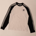 Top pentru bărbați Adidas cu mânecă lungă, alb mediu, bumbac color bloc