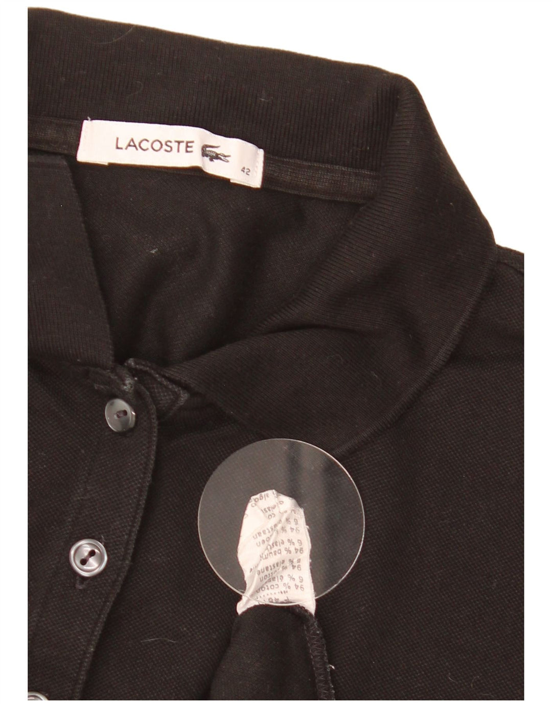 Tricou polo Lacoste pentru femei Mărimea 42, mare, negru, bumbac