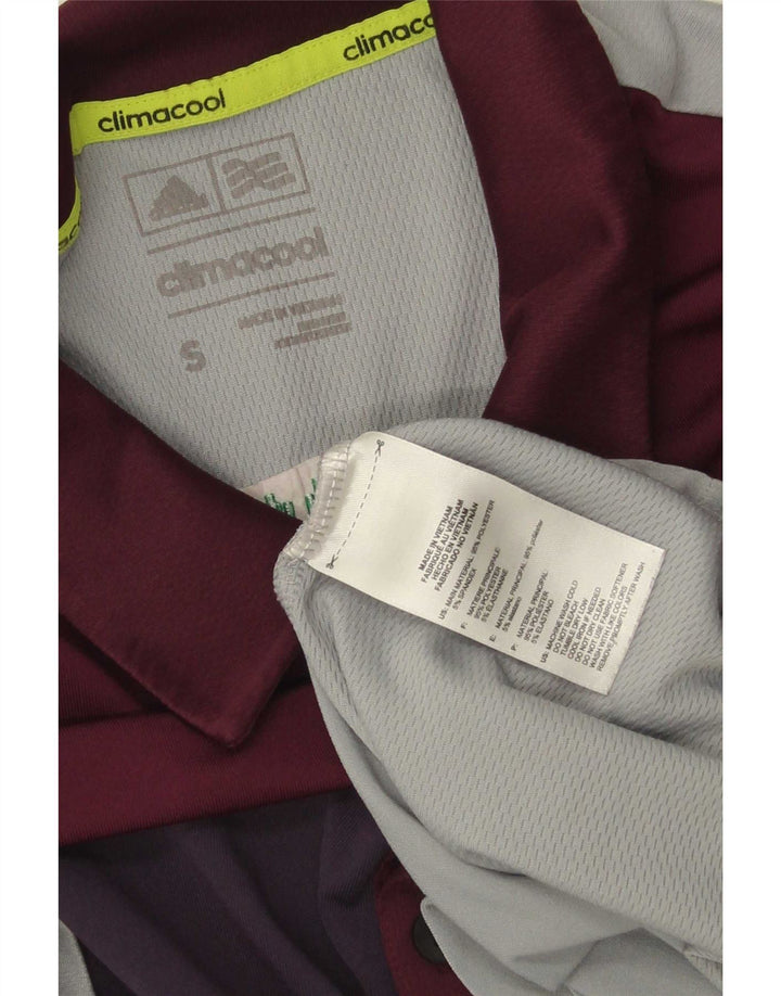 Tricou polo Adidas Climacool pentru bărbați, mic, gri, poliester color bloc