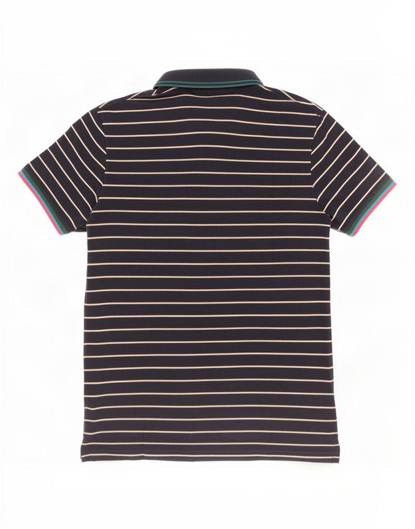 Fred Perry Mens Polo Shirt 2XL Navy Blue Striped Cotton