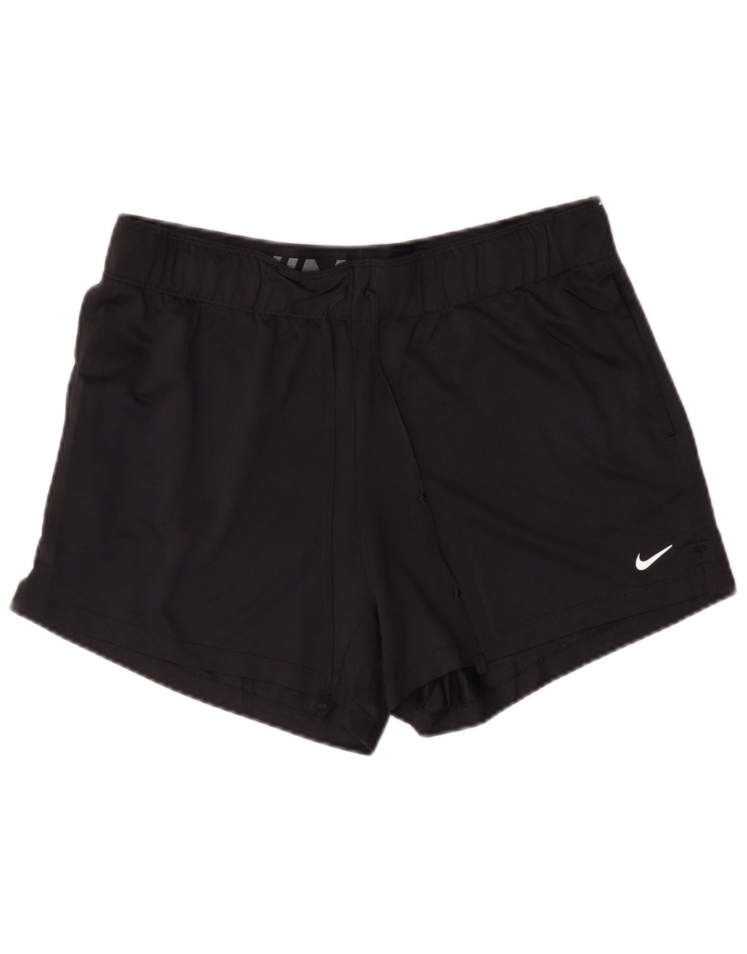 Pantaloni scurti sport NIKE Dri Fit pentru femei UK 14 Poliester mediu negru