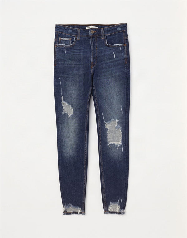 Blugi skinny distressed pentru bărbați Zara EU 40 Medium W31 L28 Albastru