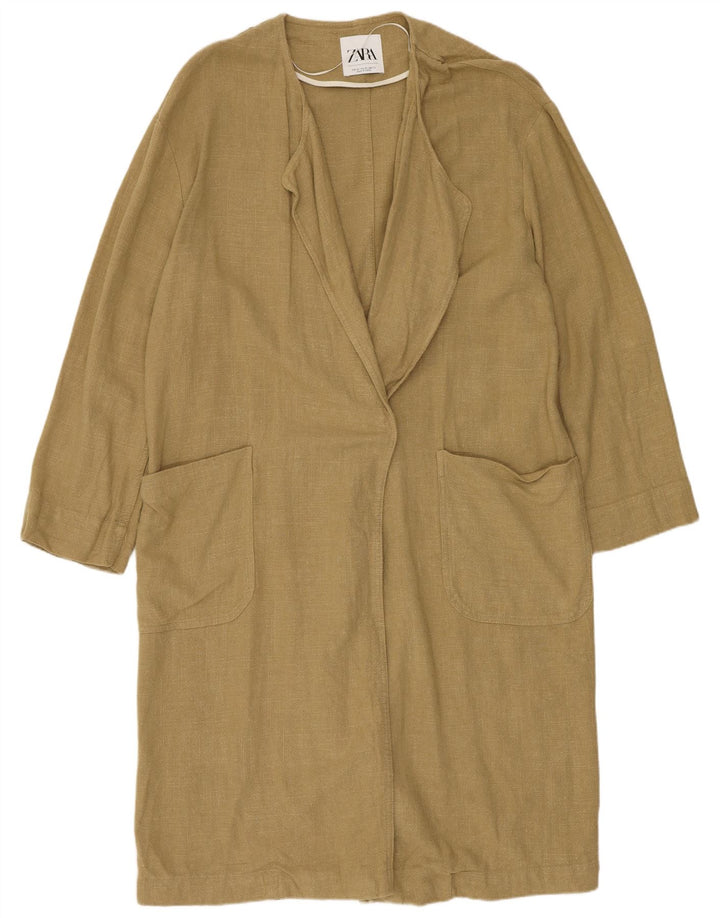 Trench supradimensionat pentru femei Zara UK 6 XS Kaki Viscoza