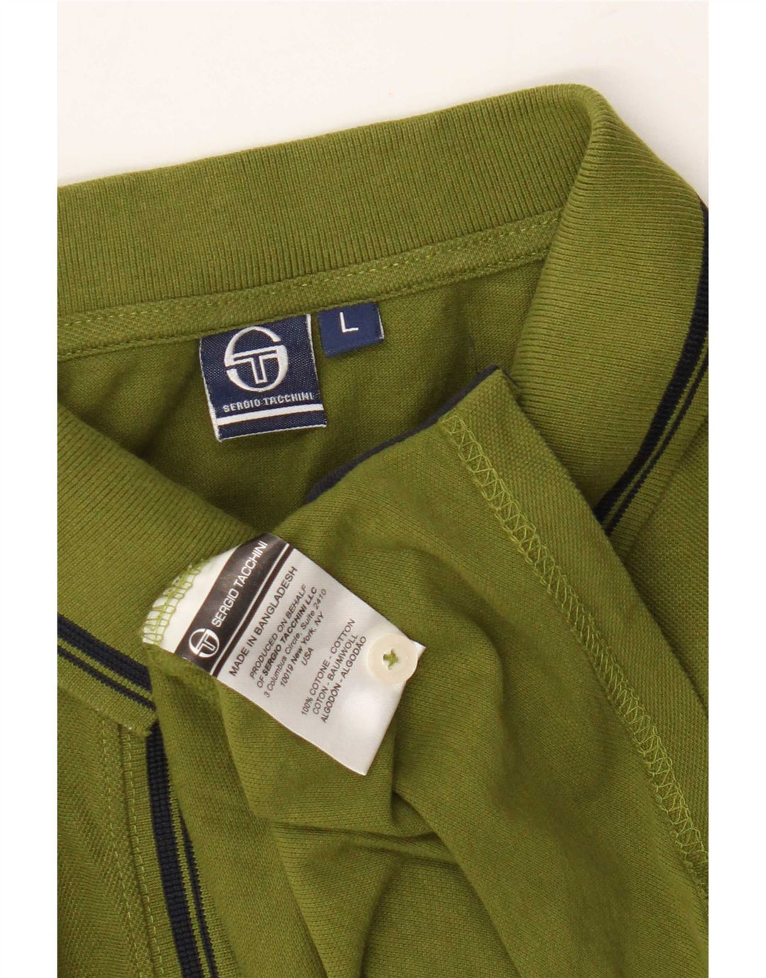 Cămașă polo Sergio Tacchini pentru bărbați, bumbac kaki mare