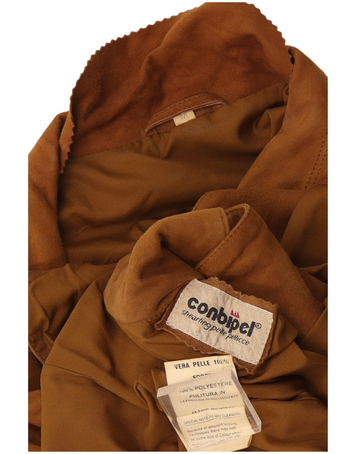 Jachetă pentru femei Conbipel din piele intoarsa cu 3 nasturi, UK 14, maro mediu