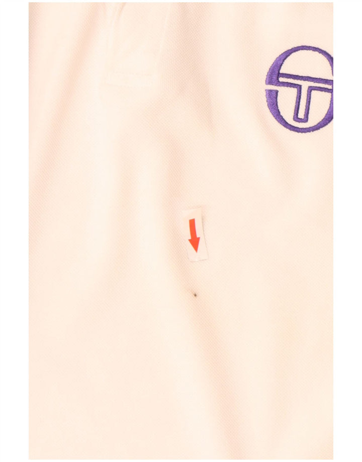 Sergio Tacchini Polo cu grafică pentru bărbați, bumbac alb mic