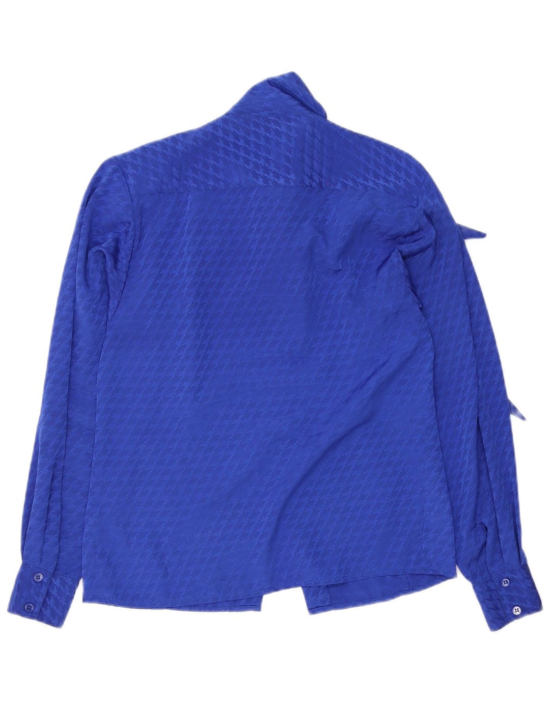 Bluză de cămașă cu cravată în față pentru femei Evan Picone US 4 Small Blue Houndstooth