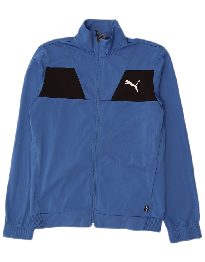 Jachetă de trening Puma pentru băieți 13-14 ani, albastru, poliester color bloc