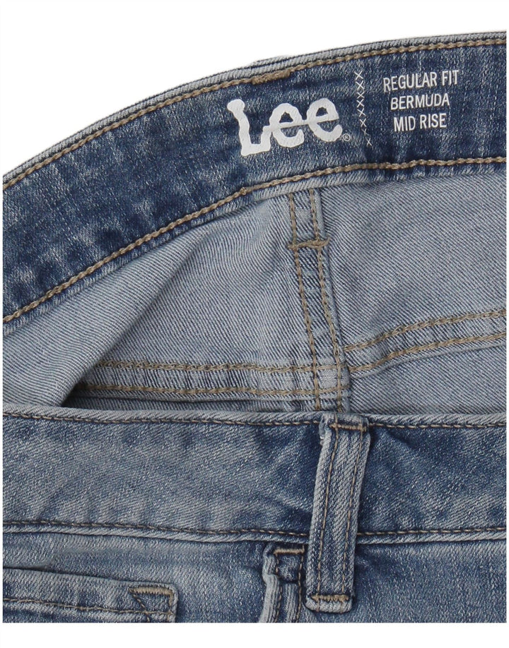 Pantaloni scurți din denim bermude cu talie medie LEE pentru femei, cu tăiere obișnuită, W34, mare, albastru