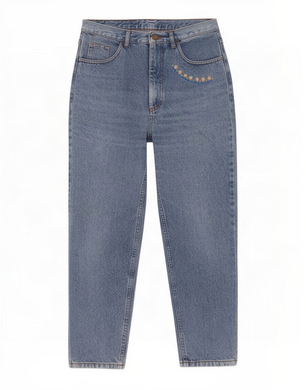 Blugi conici pentru femei Vintage W28 L28 Albastru