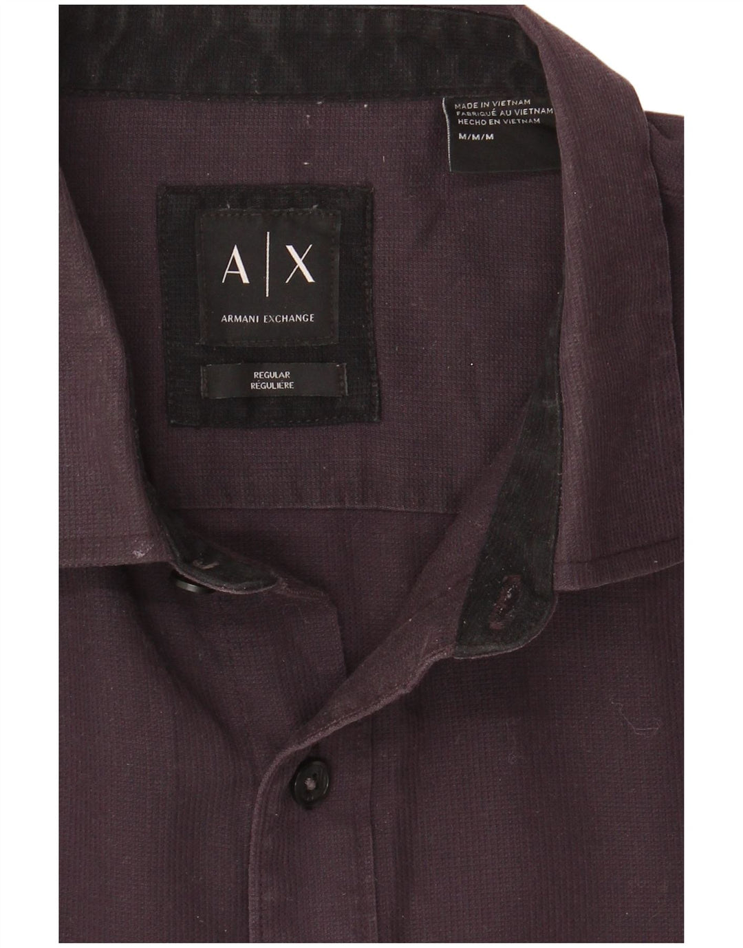 Cămașă Armani Exchange pentru bărbați, bumbac negru mediu, cu ajustare normală