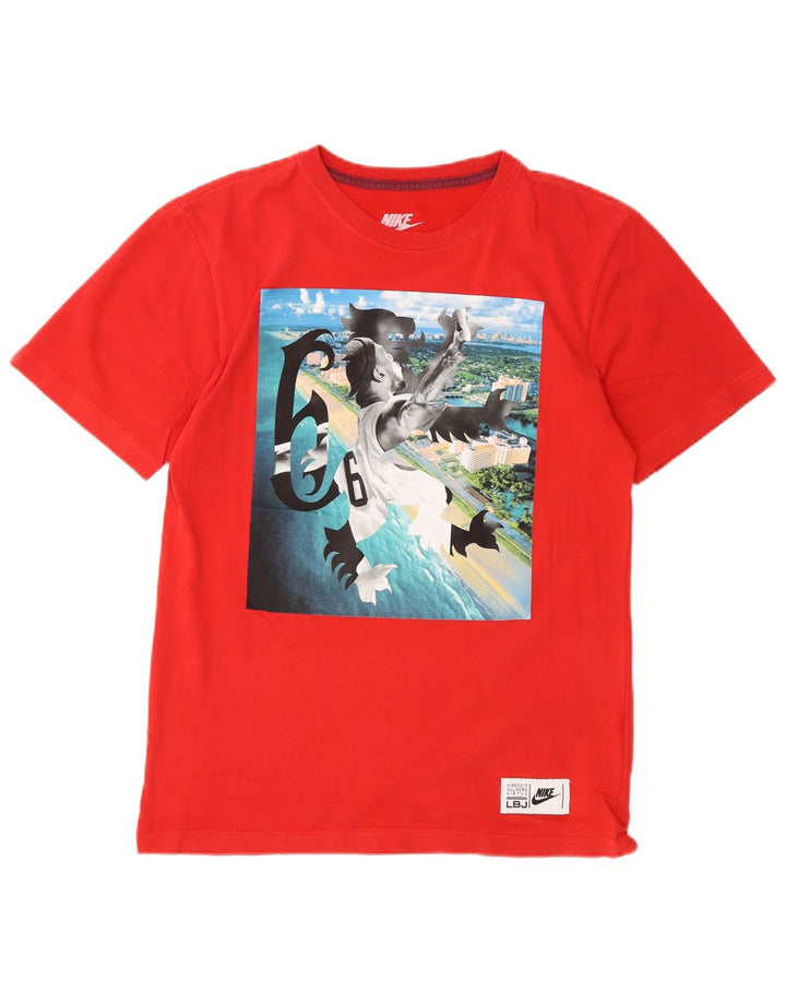 Tricou grafic pentru bărbați Nike Regular Fit Top mic, roșu, bumbac