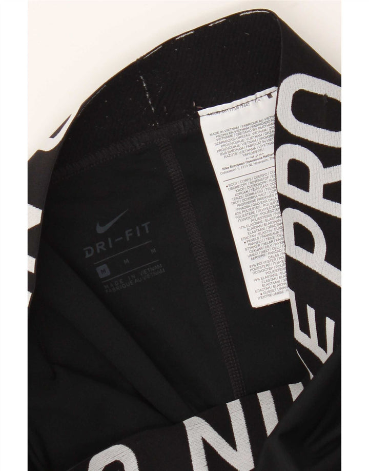 Leggings Nike Dri Fit Graphic pentru femei UK 12 Poliester mediu negru