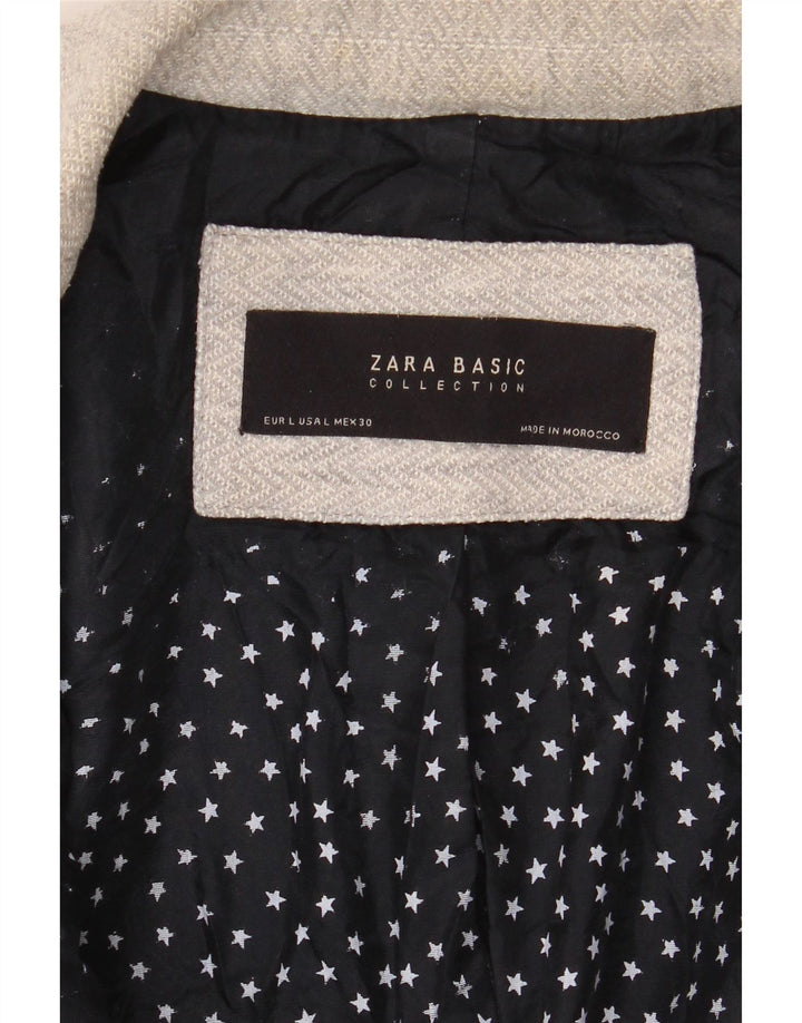 Sacou blazer pentru femei Zara, cu 1 nasture, UK 16, mare, gri, oase
