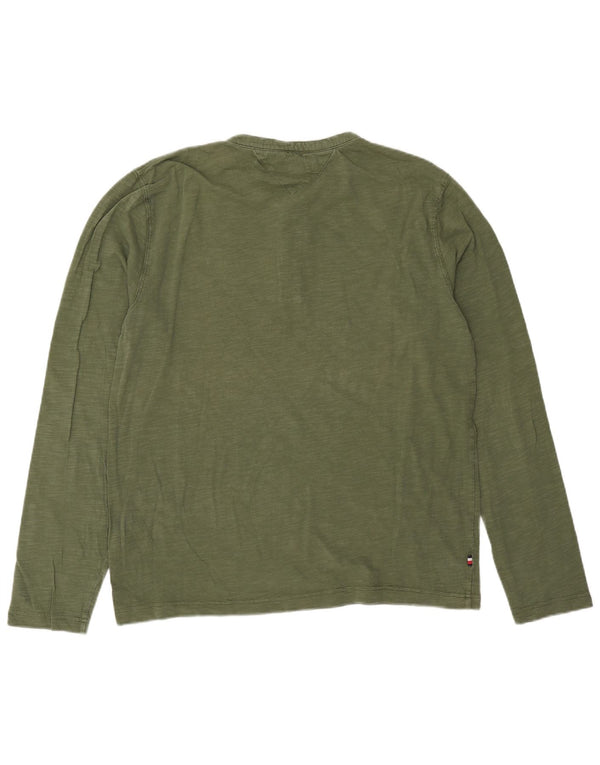 Top pentru bărbați Tommy Hilfiger cu mânecă lungă XL din bumbac kaki