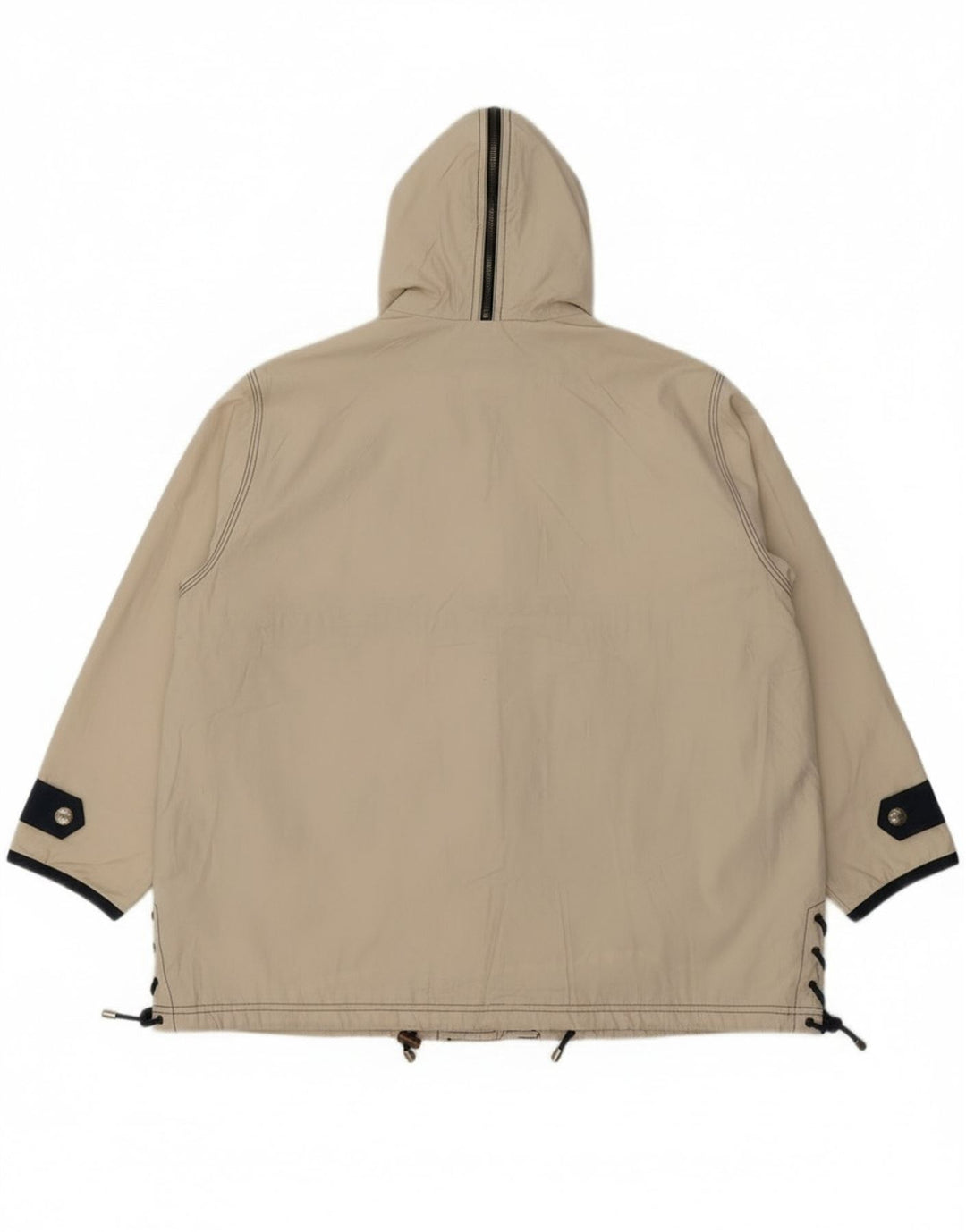 Jachetă de ploaie supradimensionată cu glugă vintage pentru femei UK 8, poliester alb, mic