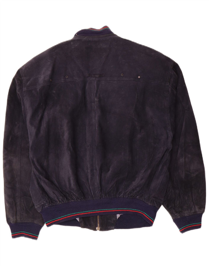 Bomber Cinquanta pentru bărbați din piele intoarsa IT 48 Medium Bluemarin Piele