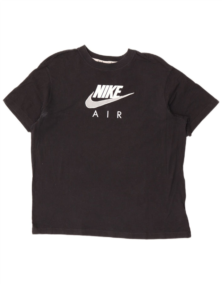 Tricou grafic Nike pentru bărbați Top mediu negru bumbac