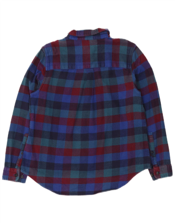 Cămașă de flanel supradimensionată pentru femei L.L.BEAN UK 10, carouri mici, multicolore