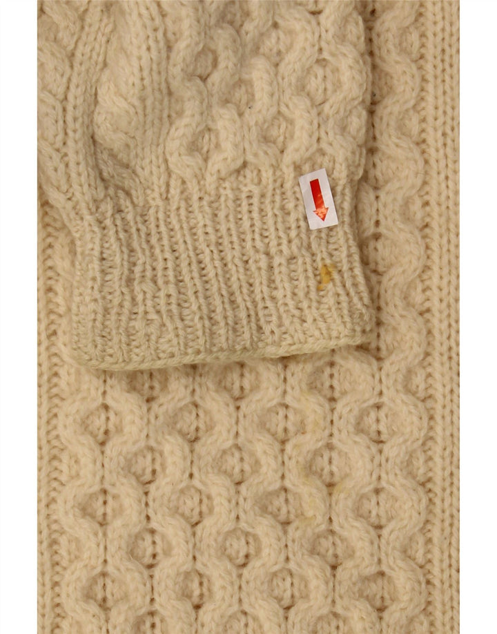 REPLAY Pulover pentru bărbați cu gât roșu XL din lână albă