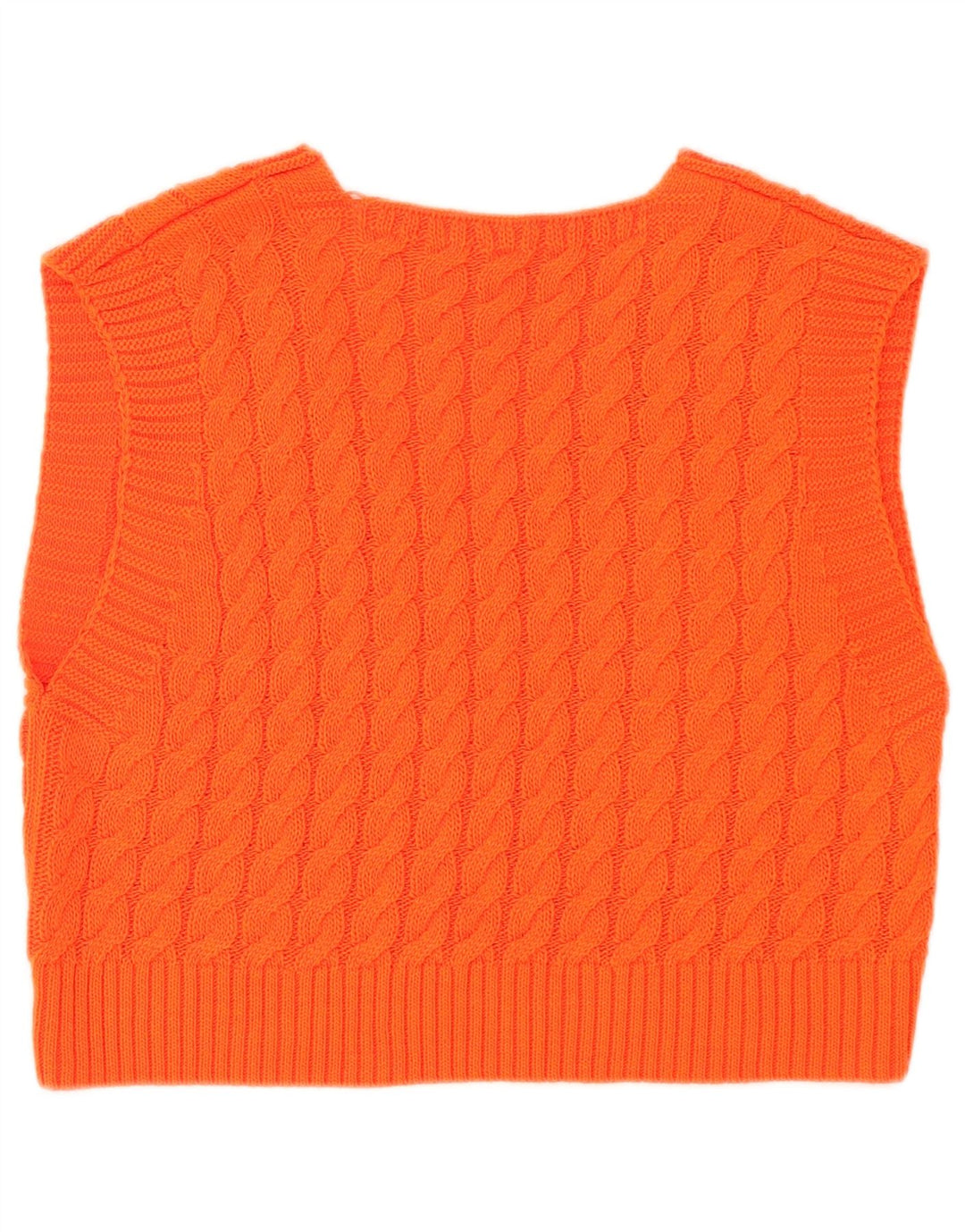 Vintage Womens Crop Vest Tank Top UK 14 Medium Orange