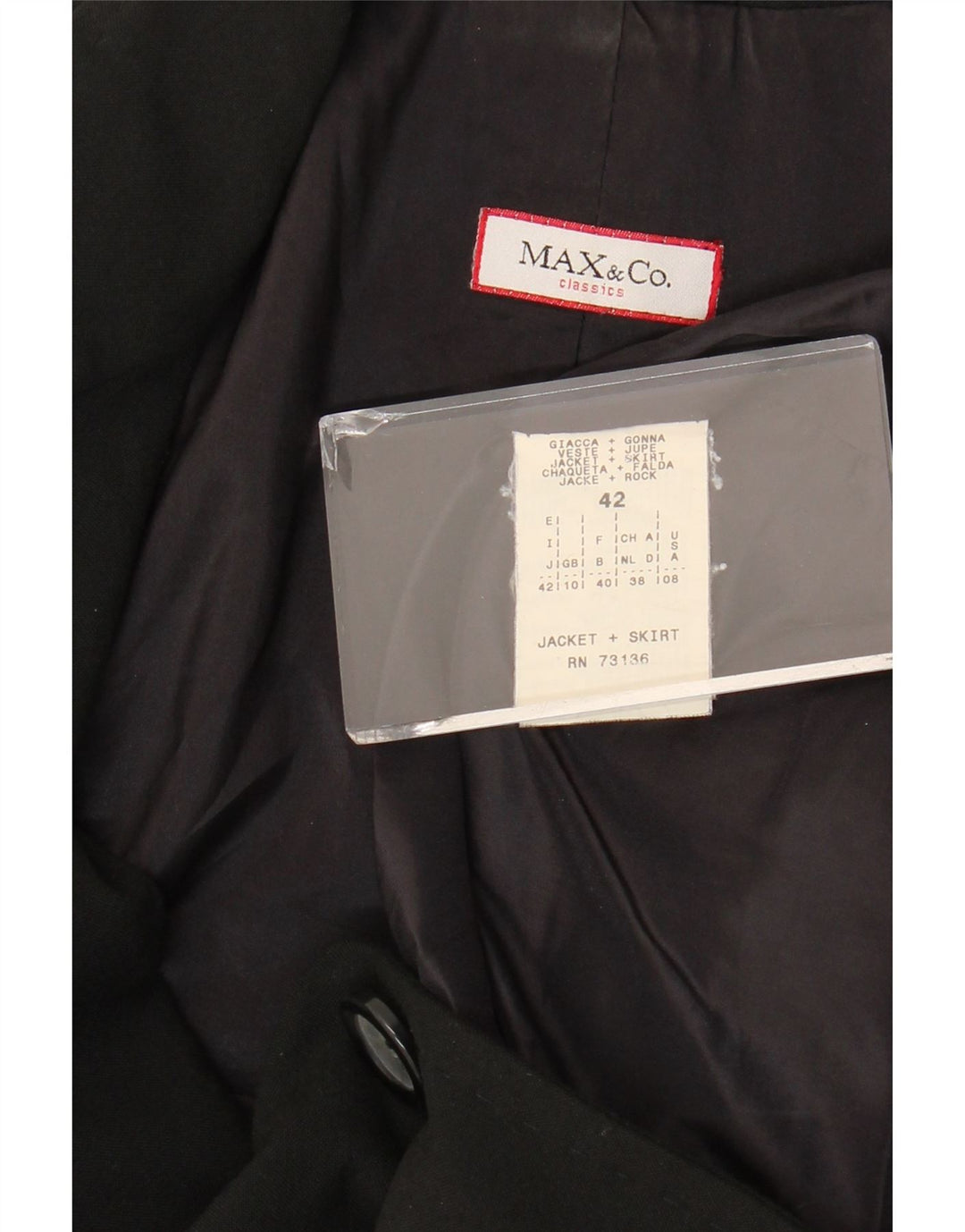 Jachetă pentru femei Max & Co. Blazer cu 2 nasturi UK 10 Poliester negru mic