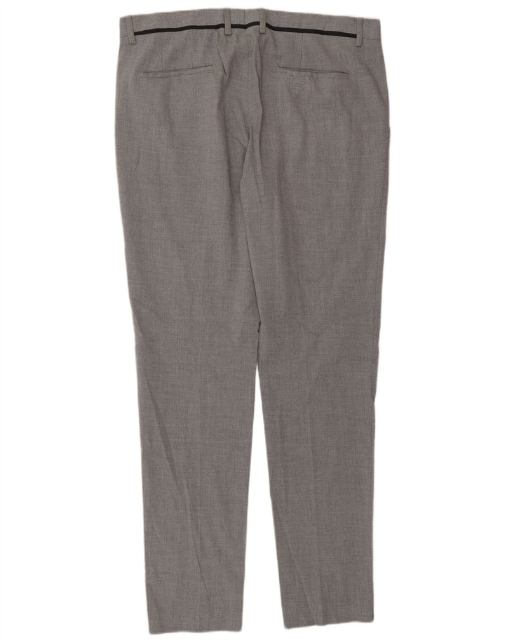 Pantaloni de costum slim pentru bărbați Zara EU 46 XL W36 L33 Gri Poliester