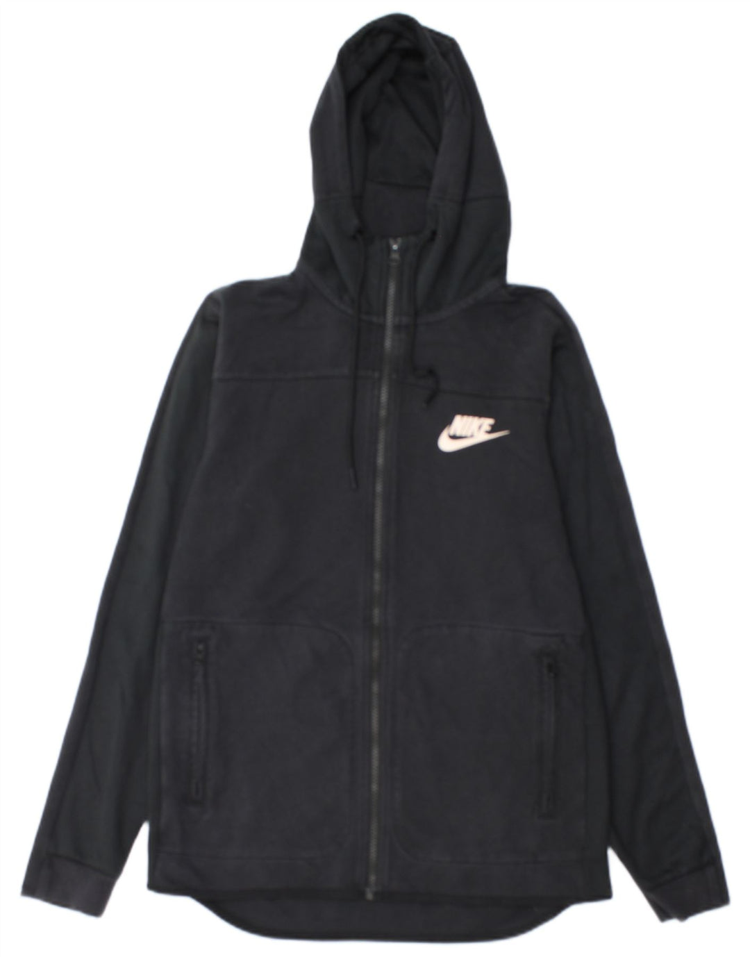 Pulover Nike pentru bărbați, cu fermoar, bumbac, negru