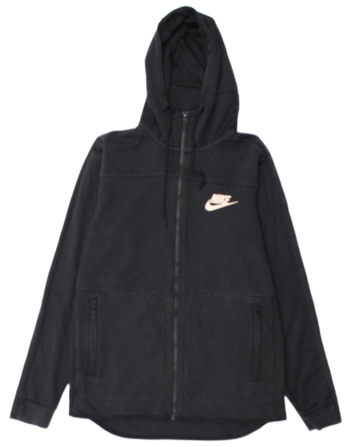 Pulover Nike pentru bărbați, cu fermoar, bumbac, negru