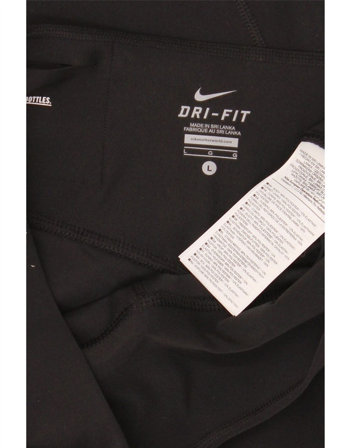 Pantaloni de trening NIKE Dri Fit pentru femei UK 14 Poliester negru mare