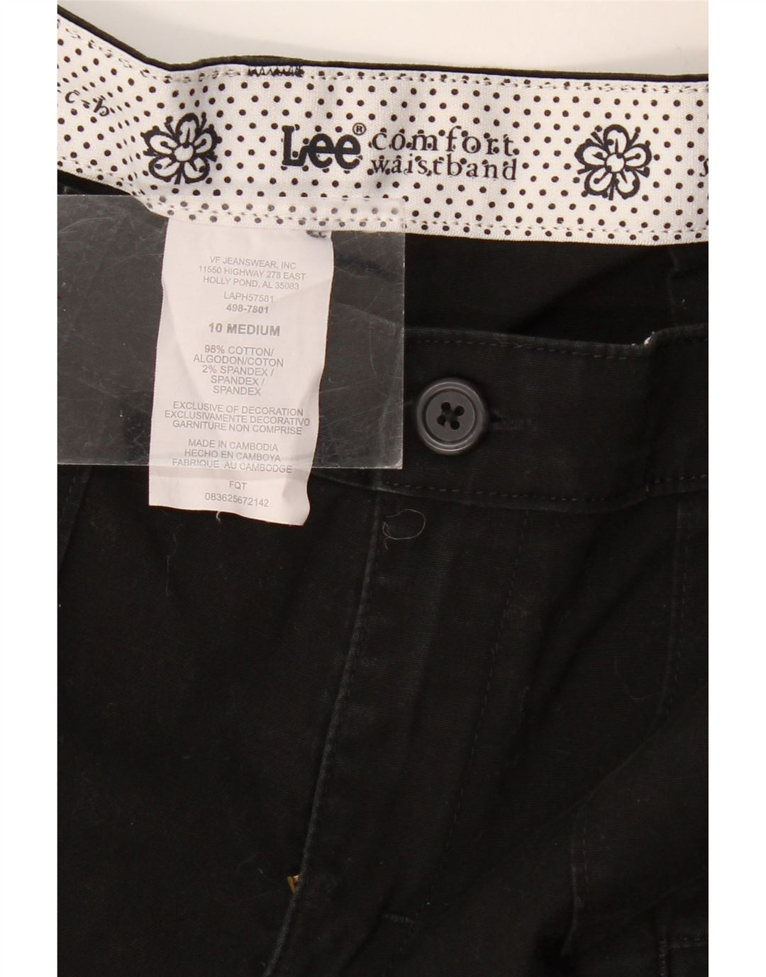 Pantaloni scurti cargo pentru femei Lee US 10 Large W32 Bumbac negru