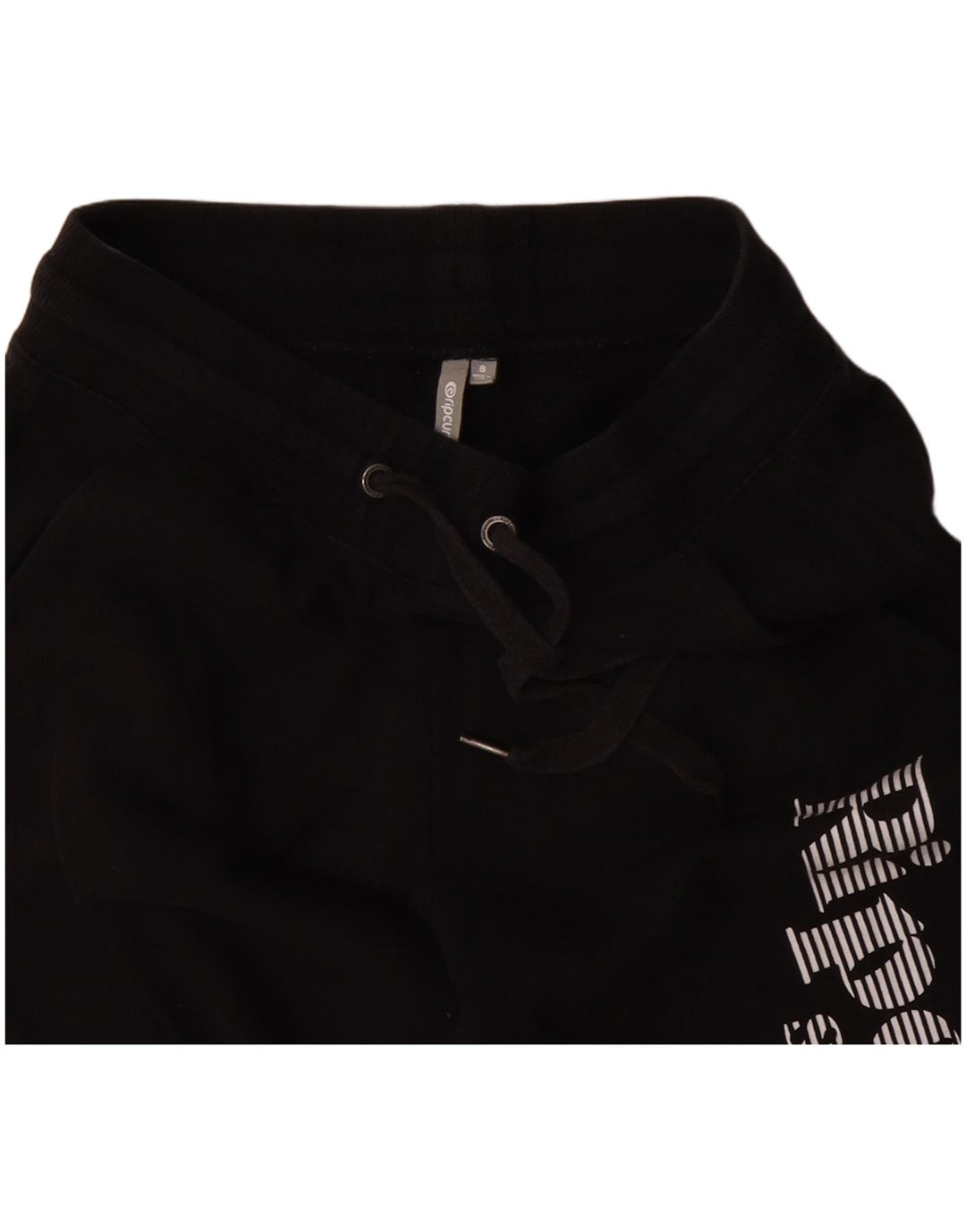 RIP CURL Pantaloni de trening grafic pentru femei Joggeri UK 8 Bumbac negru mic