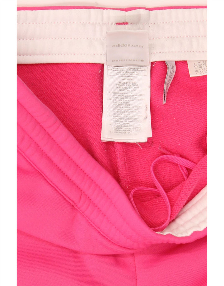 Pantaloni de trening drepte pentru femei Adidas UK 10 Poliester roz mic