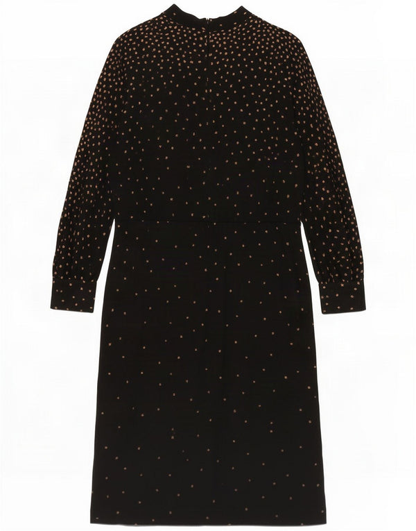 Rochie maxi cu mânecă lungă pentru femei UK 18 XL Black Spotted