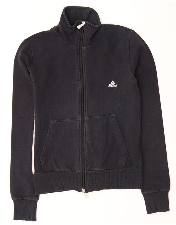 Jachetă de top pentru trening Adidas pentru femei UK 10, bumbac negru mic